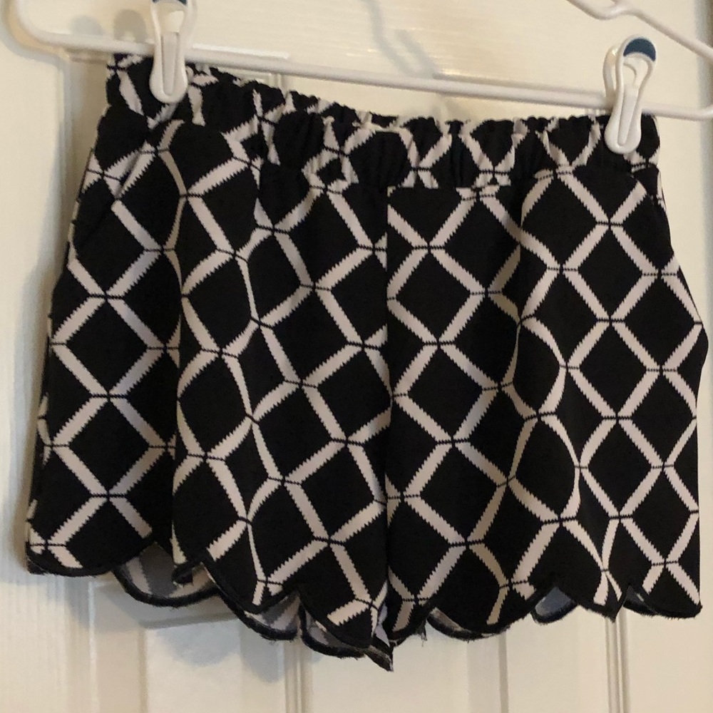 Black and white shorts
